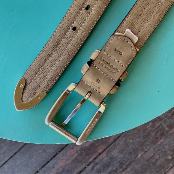 Tommy Bahama Brown Woven Genuine Leather Belt 43in - Picture 7 of 10